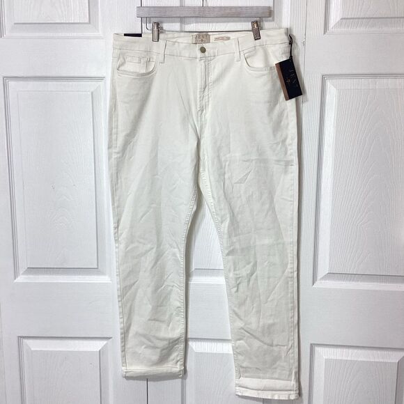 Jen 7 7 For All Mankind Straight Crop & Roll White Jeans Size 18 NWT - Picture 9 of 14